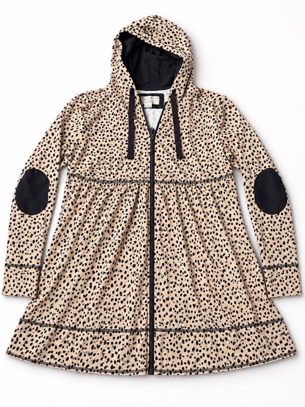 "Evy's Tree The Sophie Ruffle Zip-Up Leopard Large sweatshirt hoodie